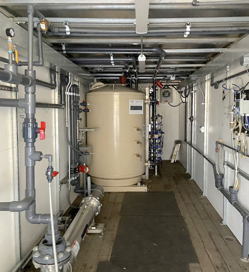 A look inside one of the trailers that OneWater Nevada project leaders used to successfully demonstrate advanced purified water requirements. Credit: Kaleb Roedel, Mountain West News Bureau